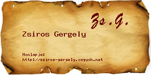 Zsiros Gergely névjegykártya